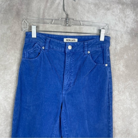 Rolla's Original High Rise Straight Corduroy Crop Pants In Blue Women's Size 27 - Picture 2 of 7